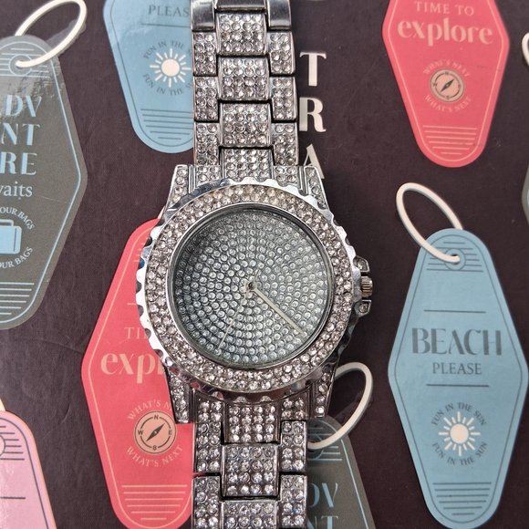 Silver Crystal-Studded Watch - Picture 4 of 5